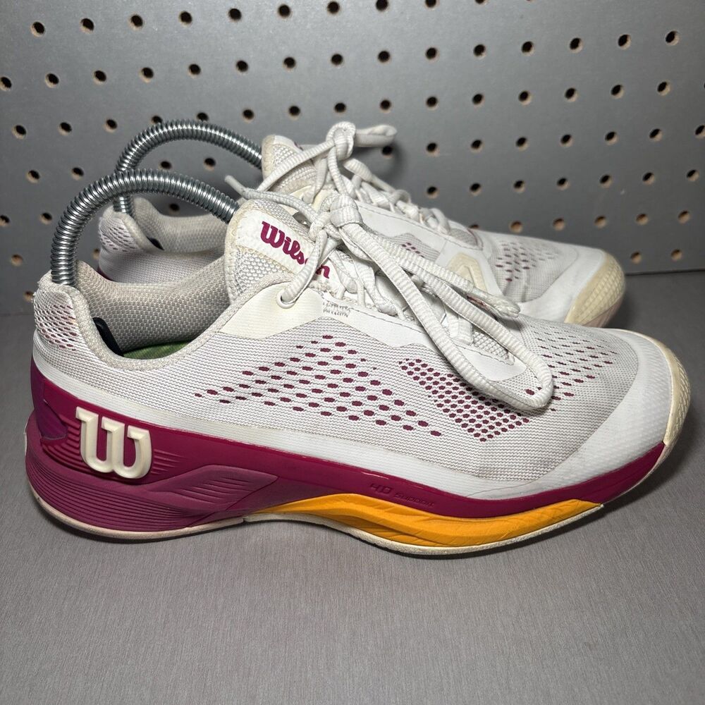 Wilson Rush Pro 4.0 Tennis Shoes Womens Size 8 US Court Sneakers White Pink READ